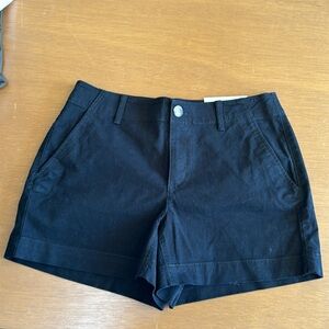 NWT Loft washed twill 4” shorts Black size 4 curvy